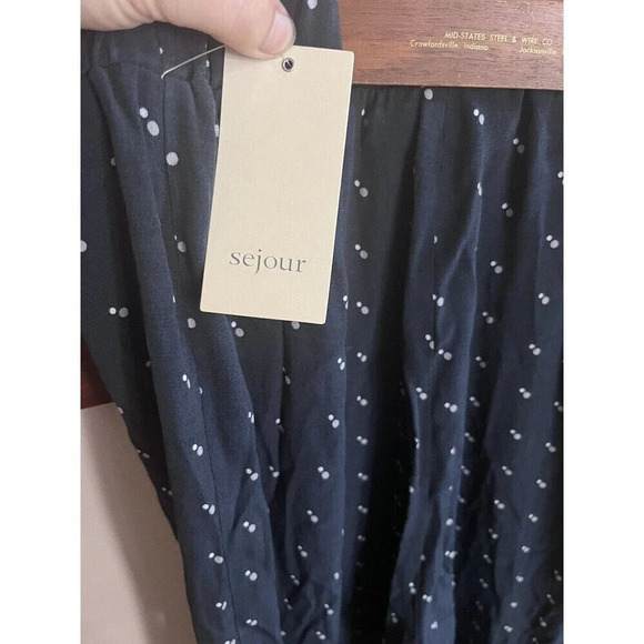 Sejour Womens Pants Wide Leg 3x Navy Polka Dot Print - Picture 5 of 6